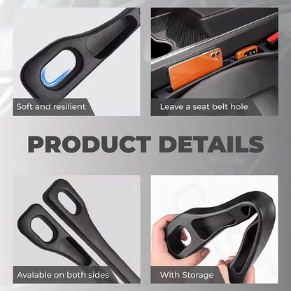 🔥 FLASH SALE 50%🔥 Universal Car Seat Gap Filler Strip – Anti-Drop Pad with Seatbelt Slot